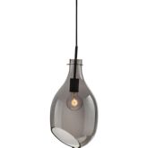 Carling Pendant Lamp in Grey Glass w/ Angled Opening
